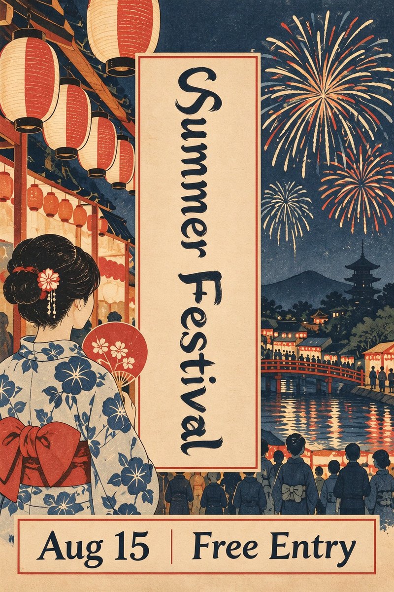 A Japanese festival poster translated into English, After