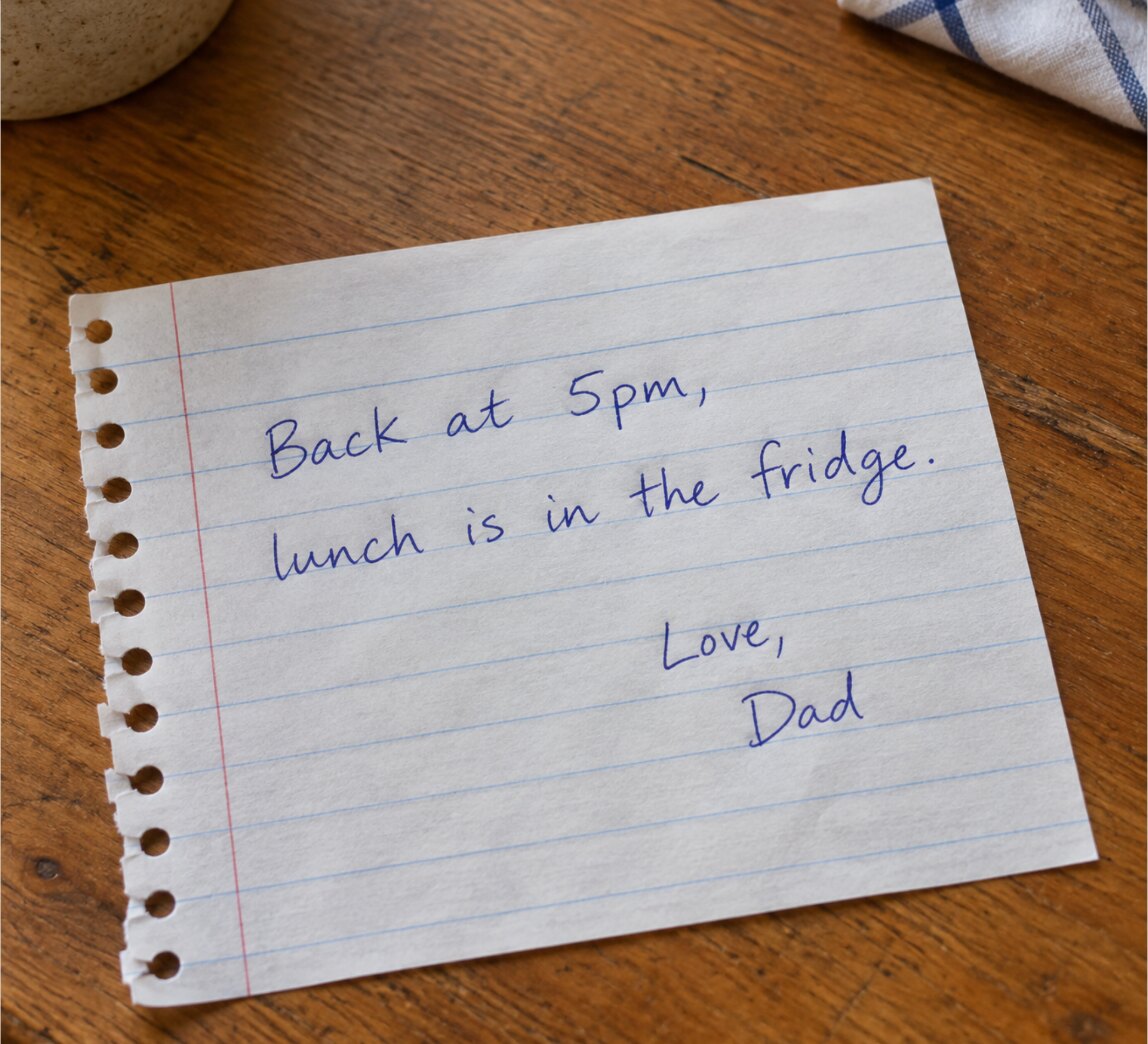 A handwritten note, Before