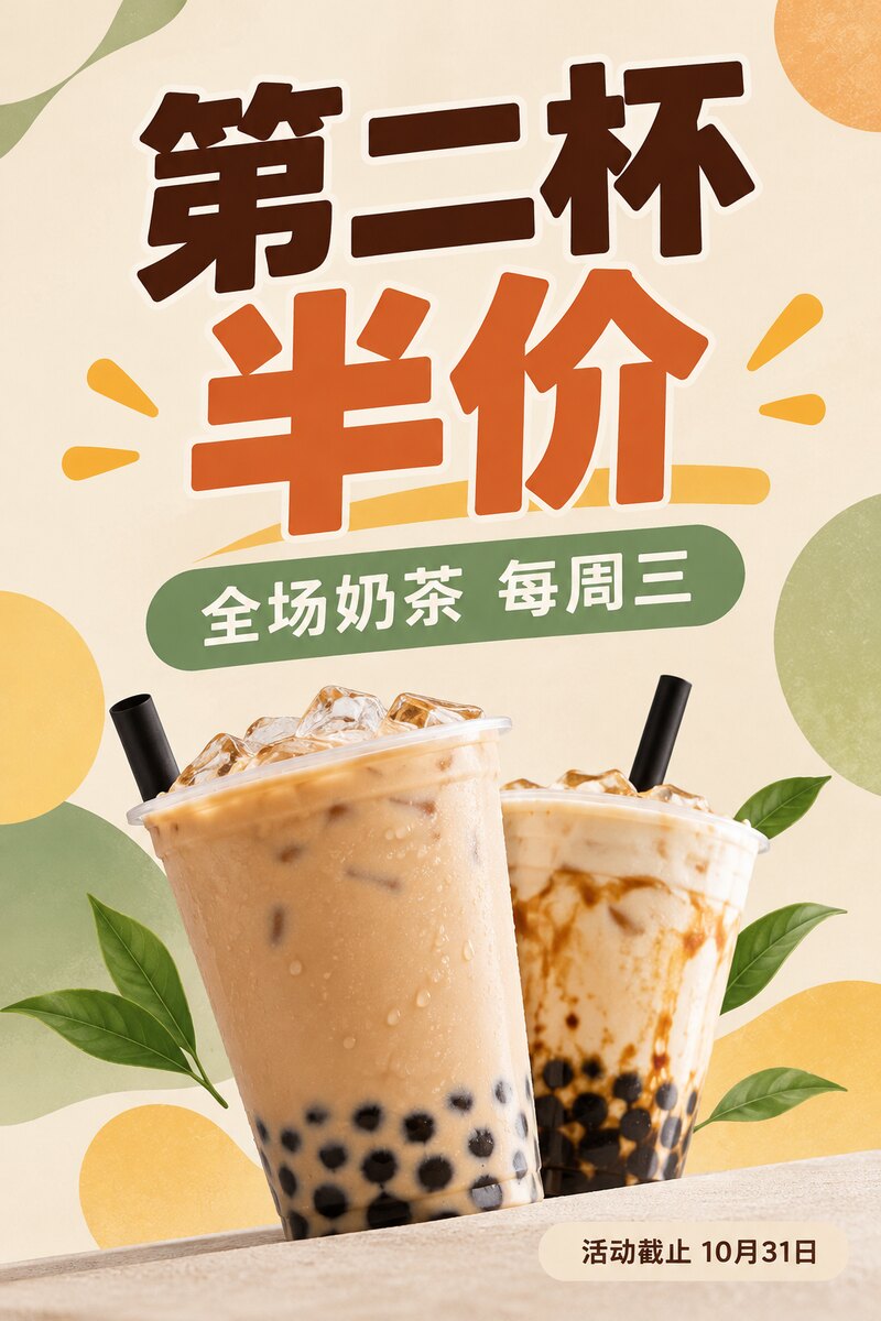 A Chinese milk tea poster, Before